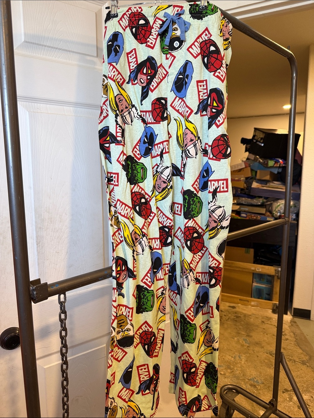 Marvel Pajama Pants - Light Green Superhero Print-with Pockets